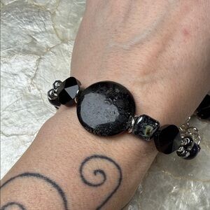 Elegant Black Beaded Bracelet